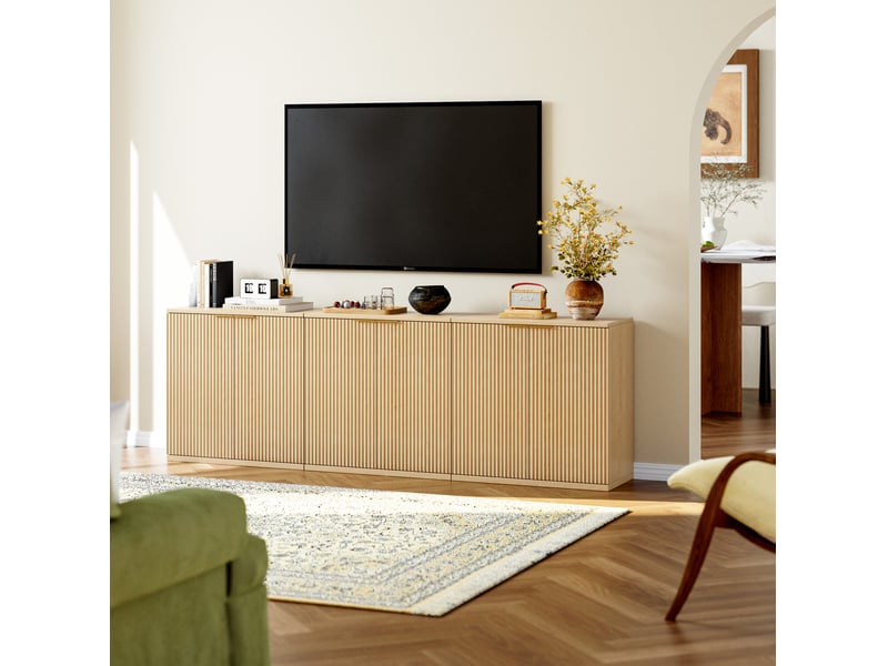  Buffet de rangement 80x40x80 cm, avec 2 portes, armoire de salon, meuble cuisine, salon, mdf chêne, rangement, élégant  - Conforama B