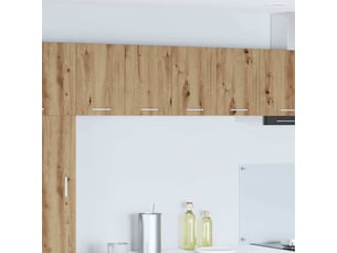 Meuble de rangement cuisine, armoire suspendue chêne artisan et blanc 60x31x40cm