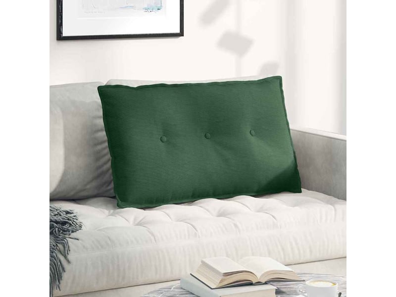 Coussin de dos, coussin de dossier vert jungle 80 x 50 cm tissu en velours côtelé cf55116  - Conforama B