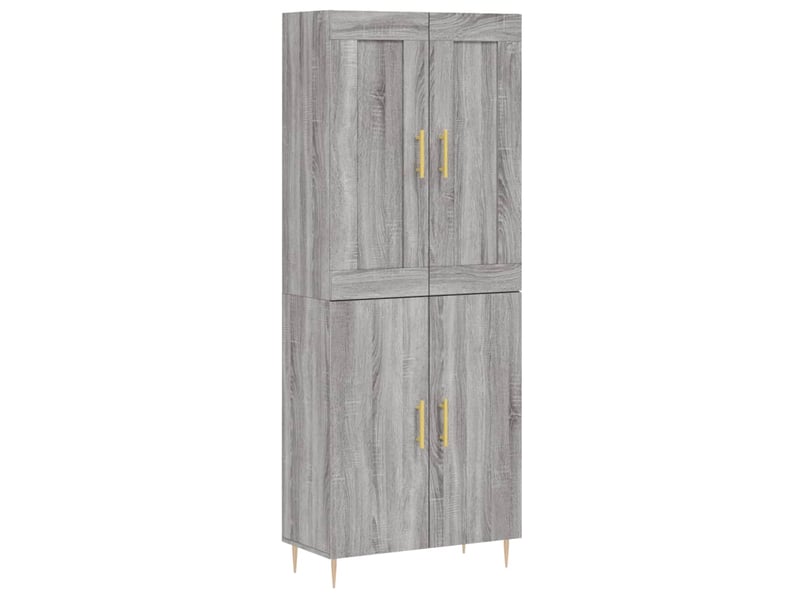  Buffet haut - bahut - meuble de rangement sonoma gris 69,5x34x180 cm bois d'ingénierie  - Conforama A
