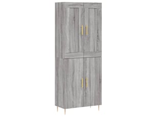 Buffet haut - bahut - meuble de rangement sonoma gris 69,5x34x180 cm bois d'ingénierie