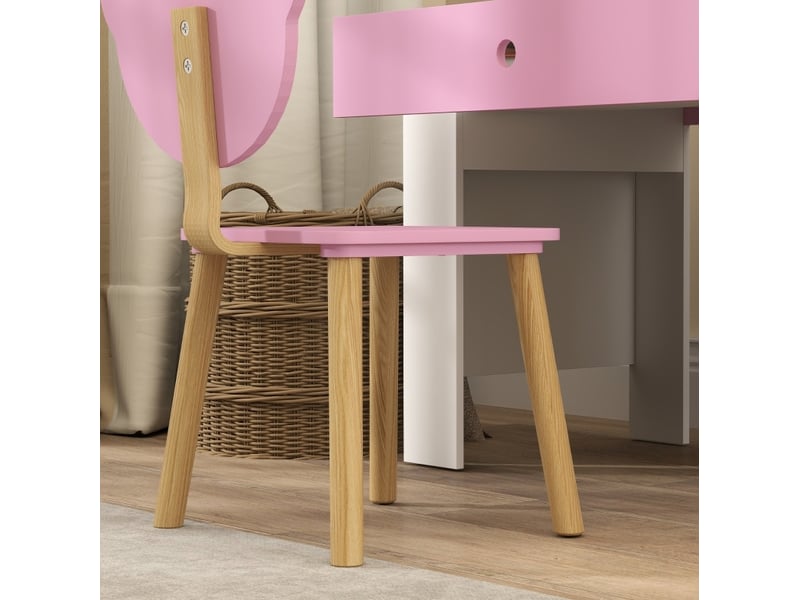  Set bureau enfant 80 x 41 x 74,5 cm – rose – avec chaise, tiroir de rangement pour dessin et devoirs  - Conforama C