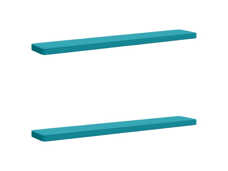  Lot de 2 coussins de banc, coussins d'assise vught 100 % polyester turquoise cf58583  - Conforama A
