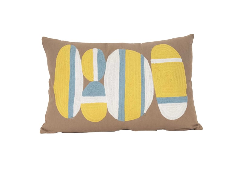  Coussin brodé motif galets de plage 40x60 cm  - Conforama A