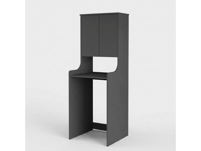  Meuble cache-lave-linge avec meuble haut et étagère hanor - anthracite  - Conforama A