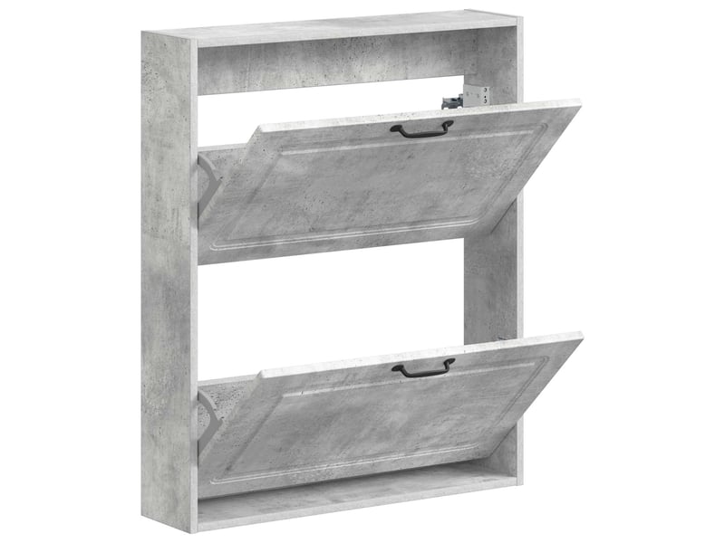  Meuble à chaussures mural, armoire à chaussures utrecht 71x17x86 cm gris béton  - Conforama C