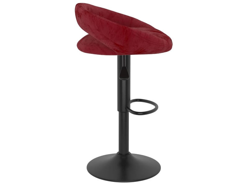 Lot de 2 tabouret de bar, chaise de bar rouge vin velours  - Conforama D