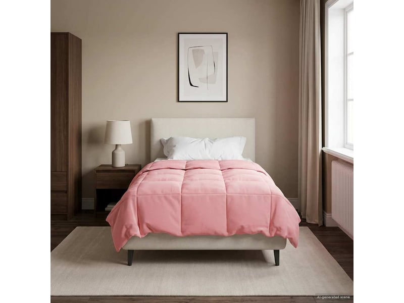  Couette - duvet d'été 135 x 220 cm été microfibre (100% polyester) rose  - Conforama B