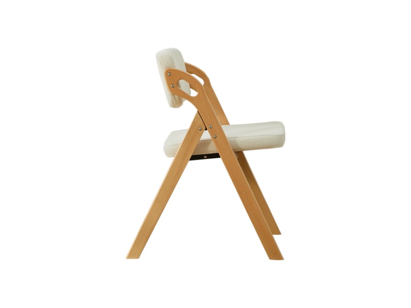  Lot de 2 chaises de salle à manger pliantes en hêtre et lin beige W5118P494896 - Conforama B