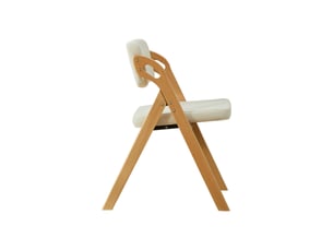 Lot de 2 chaises de salle à manger pliantes en hêtre et lin beige