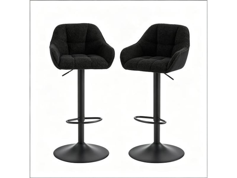  Lot de 2 chaises: chaise de cuisine rembourrée, chaise pour dressing, chaise de bureau et tabouret de bar  - Conforama A