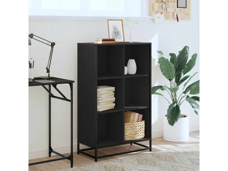  Bibliothèque, meuble de rangement salon noir 65,5x33x107,5 cm bois d'ingénierie  - Conforama C