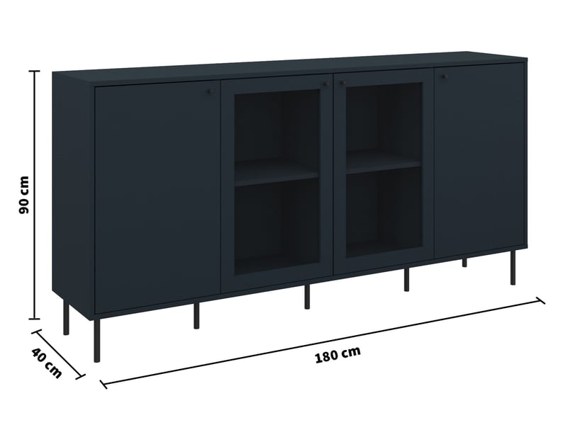 Buffet 4 portes NAVY BLUE W coloris bleu marine - Conforama H