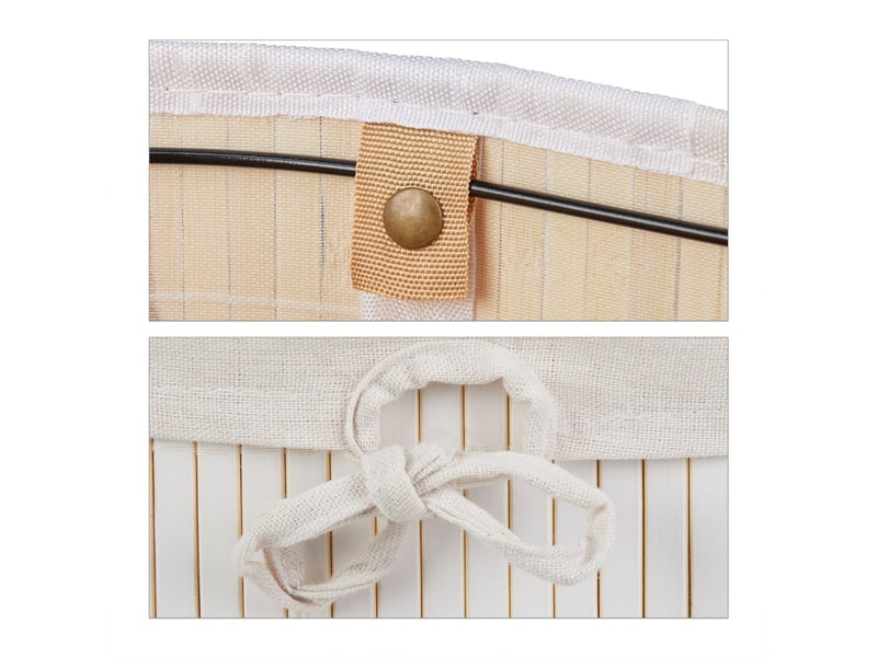 Panier à linge ovale design moderne rangement salle de bain 46 l en bambou naturel 13_0010064  - Conforama D