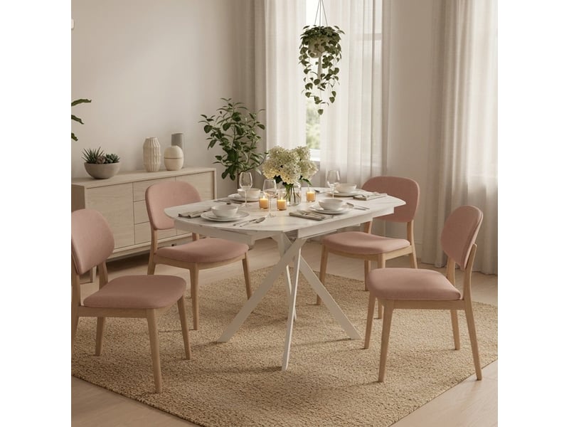  Table extensible en céramique pour cuisine et salon 120x80120 drift - blanc - marbre calacatta  - Conforama B
