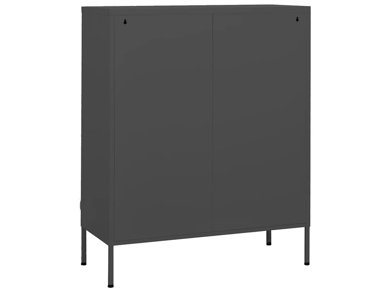  Armoire de rangement, rangement bureau anthracite 80x35x101,5 cm acier shl7425  - Conforama E