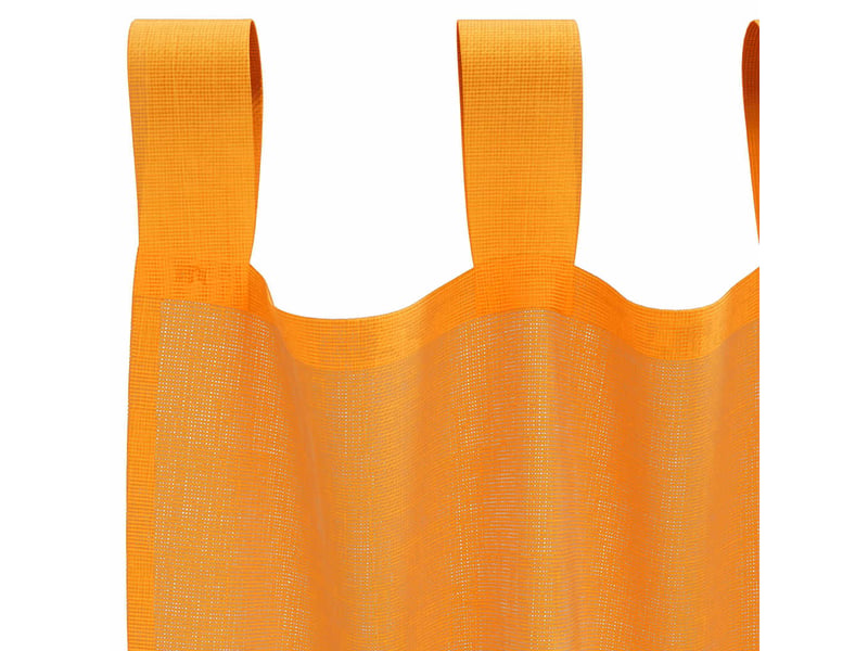  Lot de 2 rideaux en voile, voilages avec boucles orange 140x245 cm cf44310  - Conforama E