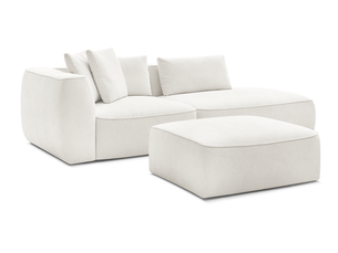 Canapé droit fixe BOBOCHIC LEOPOLD 4 places Tissu blanc