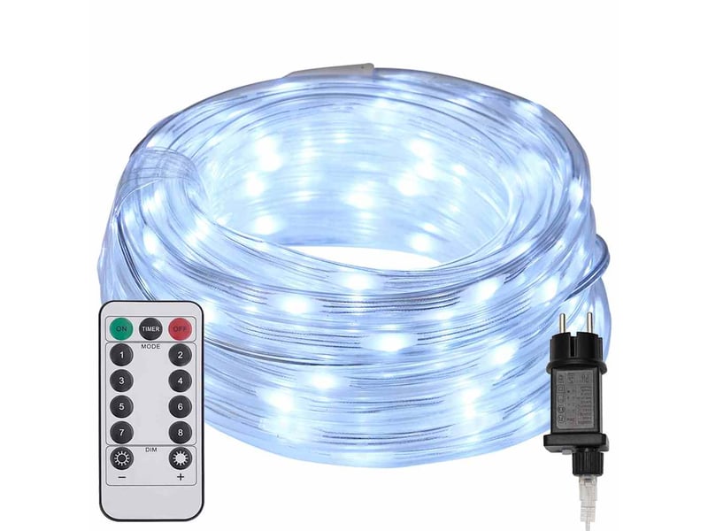  Lumière en corde, éclairage de noël avec 120 led blanc froid 5 m pvc cf62223  - Conforama A