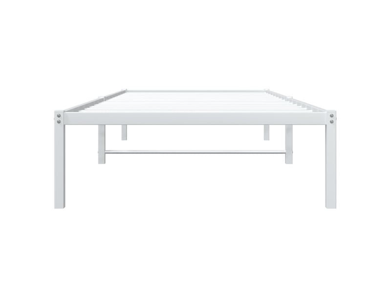  Lit simple- lit adulte -  cadre de lit métal sans matelas blanc 90x190 cm  - Conforama D