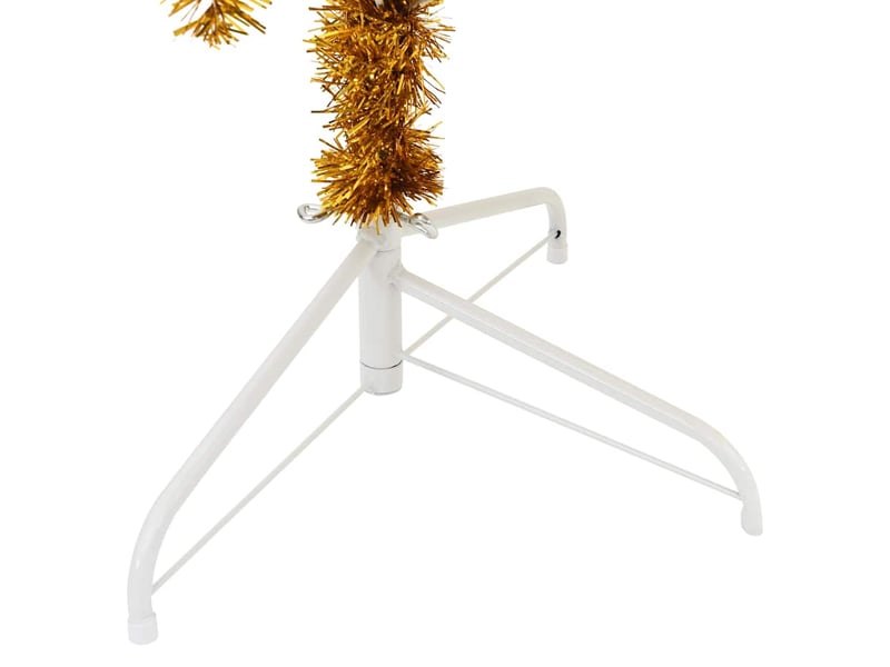  Demi sapin de noël, arbre de noël artificiel avec support doré 240 cm pet  - Conforama E