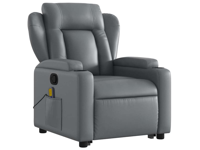Fauteuil inclinable de massage, fauteuil relax gris similicuir shl9964 - Conforama D