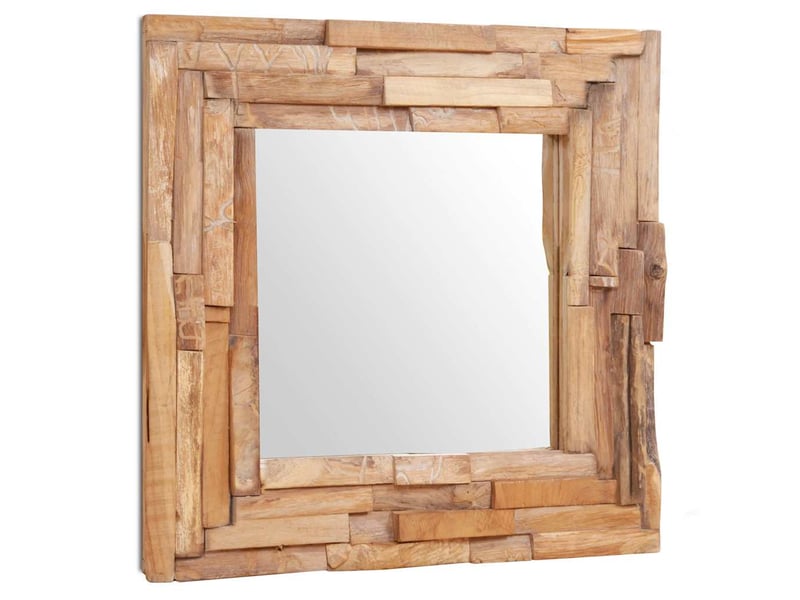  Miroir décoratif teck 60x60 cm carré cf62787  - Conforama D