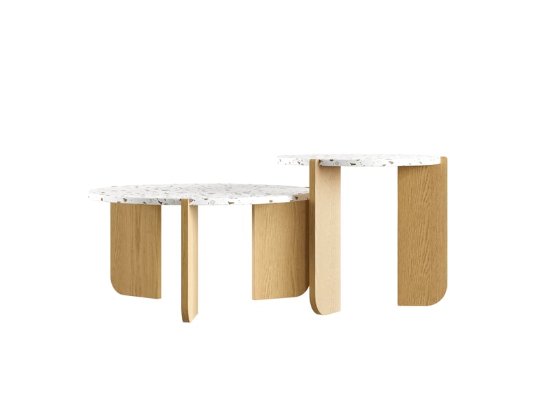  Table basse modulaire moderne, table d'appoint, ensemble de table basse pour salon, table de chevet pour canapé et balcon, lot de 2  - Conforama E