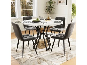 Ensemble table rond(e)  4 chaise(s)  <strong></strong> <strong></strong> 