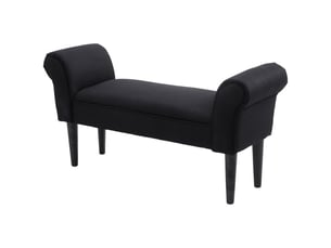 Banc de lit rembourré avec accoudoirs roulés, 102 x 35 x 51 cm, noir