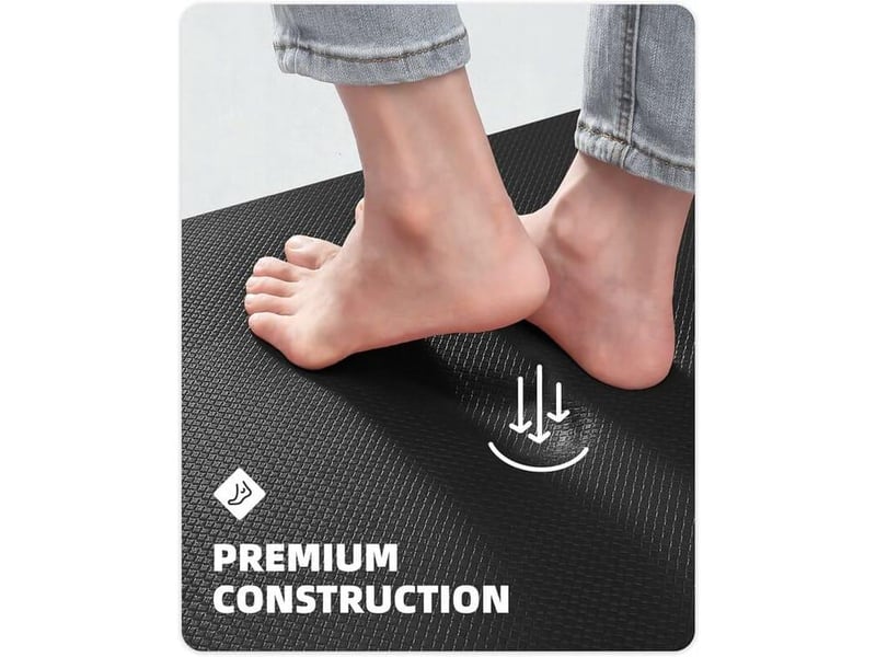  Tapis de cuisine devant l'évier, tapis de couloir en pvc imperméable, tapis à longues bandes antidérapant et résistant à l'huile (43 x 150 cm, noir) (  - Conforama C