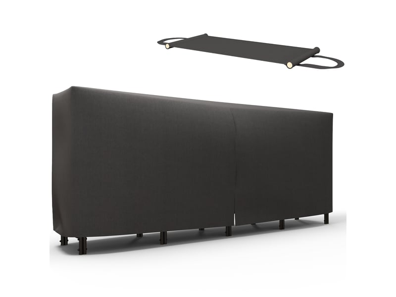  Porte-bûches intérieur et extérieur en métal, housse oxford 600d, 240 x 36 x 99 cm  - Conforama B