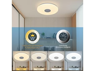 Plafonnier led wi-fi 30 cm 24 w – compatible alexa et google home, intensité réglable via application, indice de protection ip44