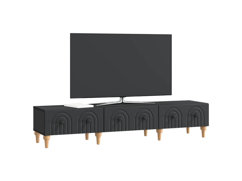  Meuble tv - banc tv - meuble de rangement avec tiroir noir 147 x 34,5 x 30 cm bois d'ingénierie  - Conforama C