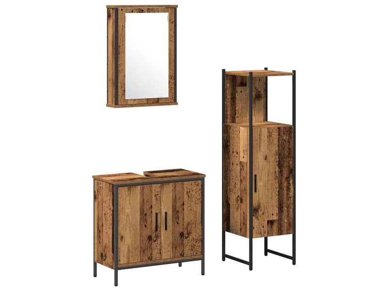 Ensemble de mobilier de salle de bain 3 pc marron cf64393 - Conforama A