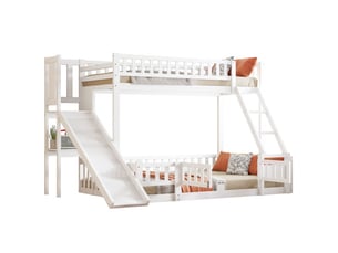 Lit superposé 140x200 cm <strong>MERAX</strong>  <strong>lit enfant blanc</strong> coloris blanc