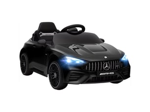 Voiture électrique pour enfants, design mercedes, moteur 12 v, télécommande, lumières led, musique, pour les enfants de 3 à 6 ans, noire