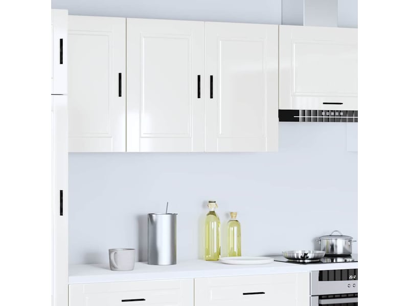  Armoire murale de cuisine porto blanc brillant bois ingénierie shl5101  - Conforama C