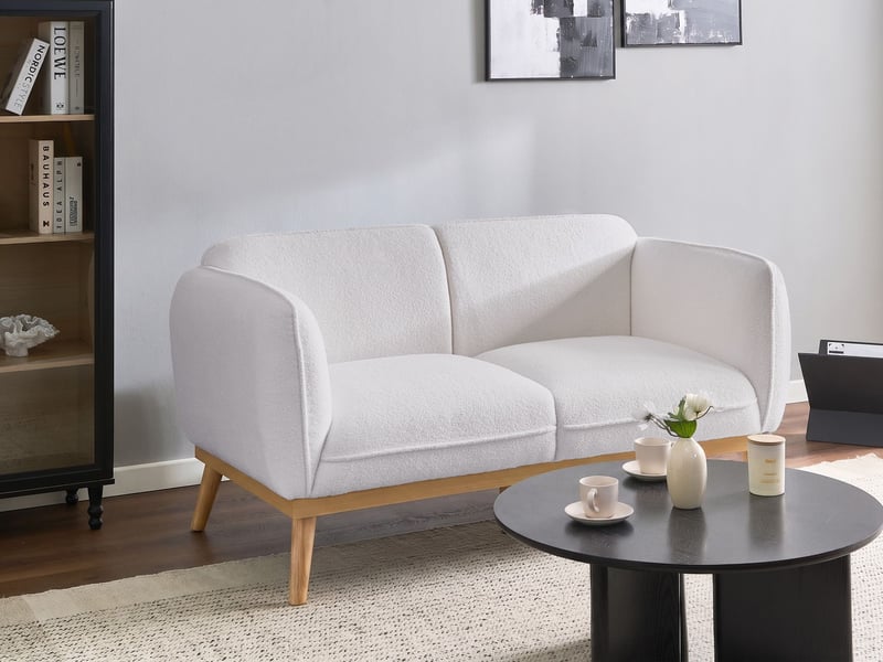  Canapé 2 places ljung bouclé blanc  - Conforama B