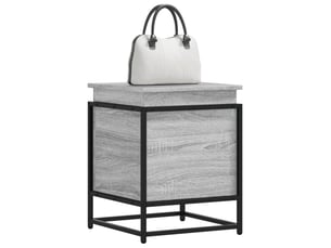 Boîte de rangement, coffre de rangement avec couvercle sonoma gris bois d’ingénierie