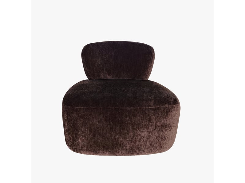  Fauteuil pivotant en tissu marron  - Conforama A