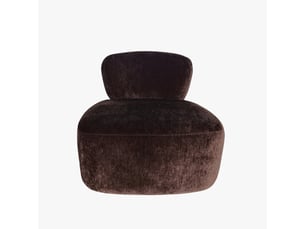 Fauteuil pivotant en tissu marron