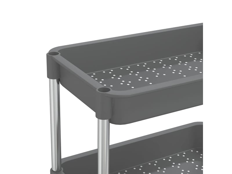  Desserte de cuisine, chariot de rangement 5 niveaux gris 42x29x128 cm fer et abs  - Conforama E