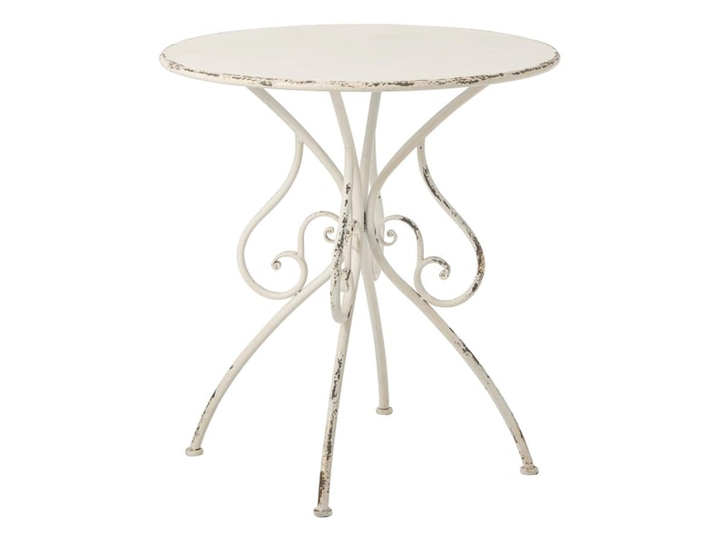  Table de jardin en métal fabien 76cm blanc cassé  - Conforama A