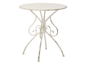 Table de jardin en métal fabien 76cm blanc cassé