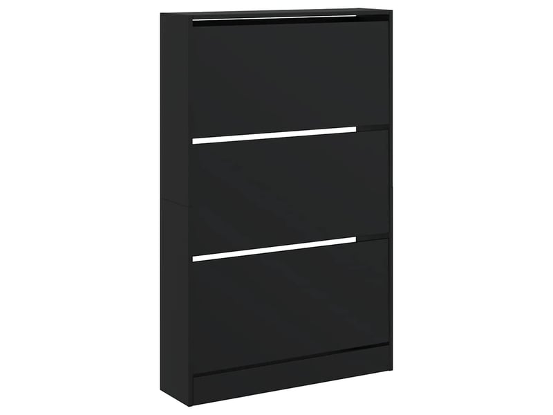  Meuble à chaussure, armoire à chaussures noir 80x21x125,5 cm bois d'ingénierie  - Conforama D