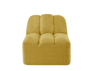 Canapé sans accoudoirs brravo en tissu bouclé jaune, assise moelleuse