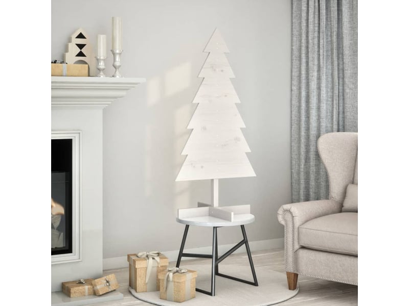  Arbre de noël, sapin de noël en bois pour décoration blanc 120 cm pin massif  - Conforama B