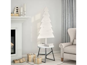 Arbre de noël, sapin de noël en bois pour décoration blanc 120 cm pin massif