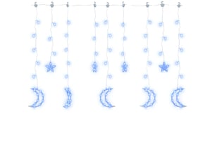 Guirlande lumineuse, éclairage de noël étoile et lune avec télécommande 138 led cf62441